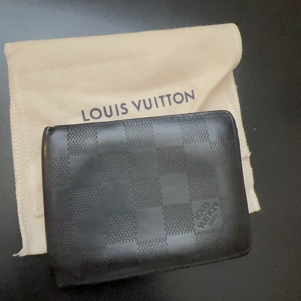 Louis Vuitton Bifold Slender Damier Graphite Canvas Men Wallet Authentic